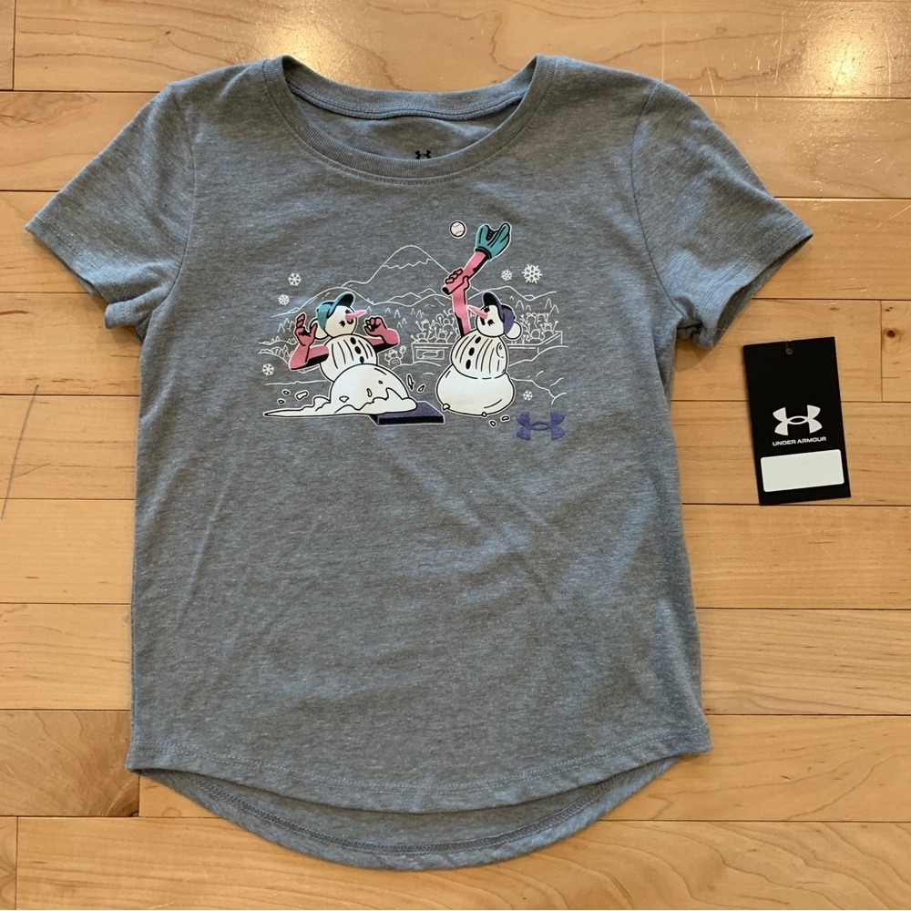 New Under Armour little girls size 5 short sleeve athletic shirt